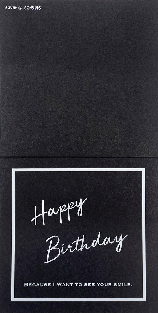 メッセージカード-HappyBirthday-Black